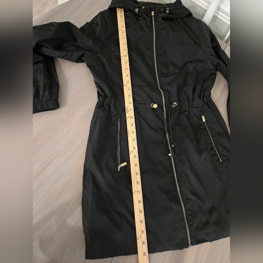 NWT Michael Kors Black Rain Jacket Coat Medium - Picture 4 of 12